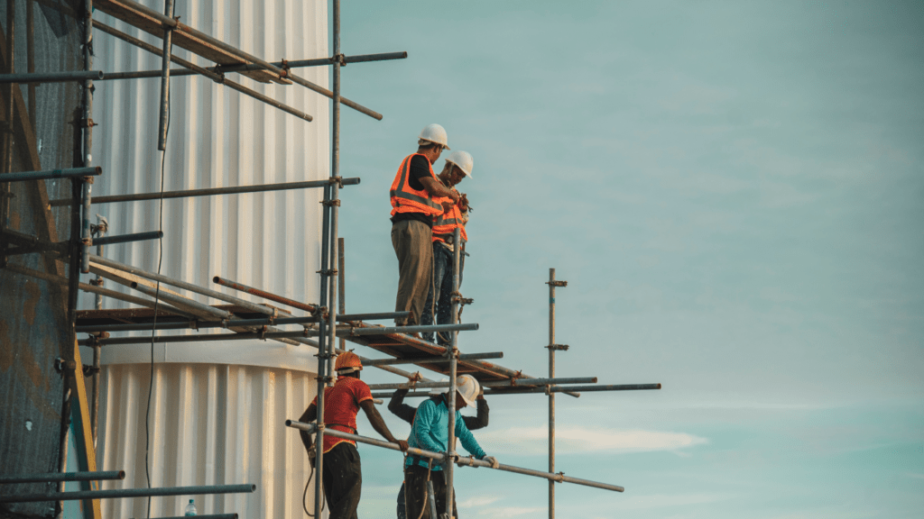 construction workers on construction site