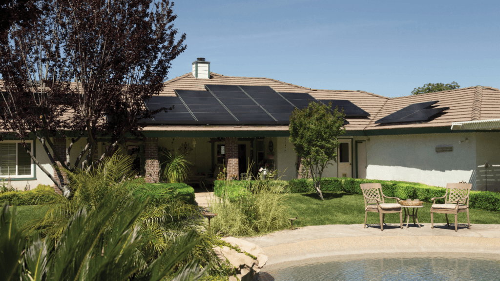 a house with solar panel