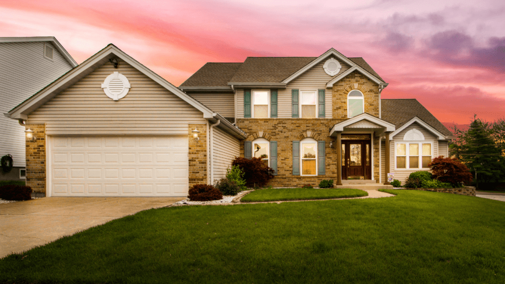 Country home showcasing its architectural design