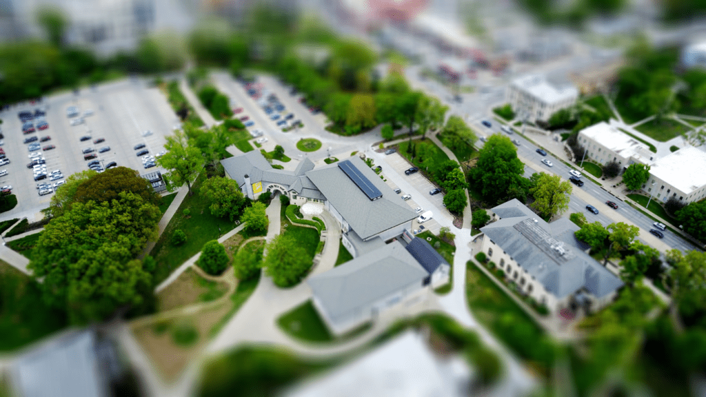 Tilt-shift photography of houses